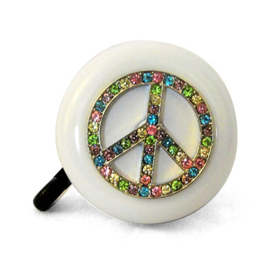 Rainbow Peace Sign Bike Bell By CruiserCandy.com