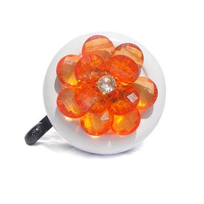 Orange Flower Bike Bell By CruiserCandy.com