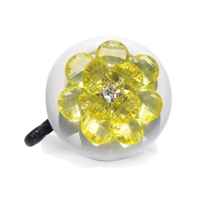 Yellow Flower Bike Bell By CruiserCandy.com