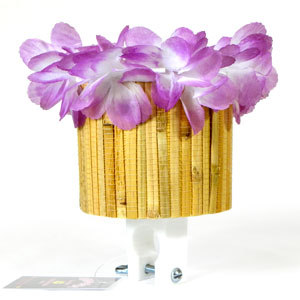 Purple Hawaiian Bike Water Bottle Holder by CruiserCandy.com