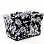 Black & White Hibiscus Bike Basket Liner by CruiserCandy.com