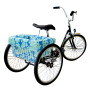 CruiserCandy - Trike Basket Liner - Blue/Green Hibiscus