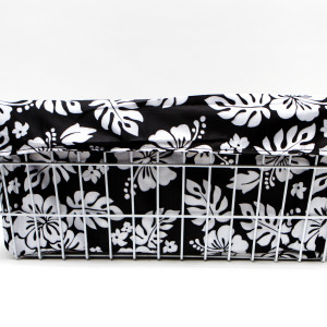 CruiserCandy - Trike Basket Liner - Black/White Hibiscus