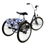 CruiserCandy - Trike Basket Liner - Black/White Hibiscus