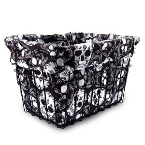Sugar Skulls Bike Basket Liner by CruiserCandy.com